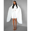 Biele elegantné šaty KRAGERO s dlhým rukávom