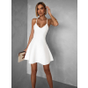 Biele letné áčkové šaty PERTHY na ramienka