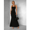 Čierne dlhé šaty NELINA s opaskom