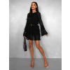 Čierne koktailové šaty JAMINE s volánmi