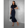 Tmavomodré elegantné šaty BANKANZA so sponou