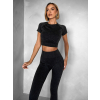 Tmavosivý športový elastický komplet LAOIS s legínami