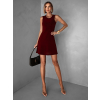 Vínové krátke áčkové jednoduché šaty SYRANA