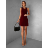 Vínové krátke áčkové jednoduché šaty SYRANA
