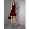Vínové krátke áčkové jednoduché šaty SYRANA