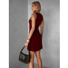 Vínové krátke áčkové jednoduché šaty SYRANA