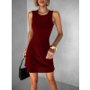 Vínové krátke áčkové jednoduché šaty SYRANA