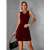 Vínové krátke áčkové jednoduché šaty SYRANA