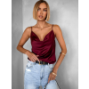 Vínový saténový elegantní top BAELY (Veľkosť ONESIZE)