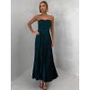 Smaragdové letní plisované šaty CAPRIE bez ramínek (Veľkosť ONESIZE)