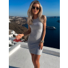 Šedé bavlnené letné mini šaty CALORA