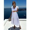 Biele bavlnené dlhé letné šaty MARISE