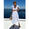 Biele bavlnené dlhé letné šaty MARISE