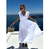 Biele bavlnené dlhé letné šaty MARISE