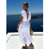 Biele bavlnené dlhé letné šaty MARISE