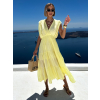 Žlté bavlnené letné dlhé šaty MARISE