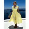 Žlté bavlnené letné dlhé šaty MARISE
