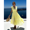 Žlté bavlnené letné dlhé šaty MARISE