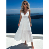 Biele dlhé letné šaty PLONTY na ramienka
