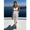 Biele elegantné letné široké nohavice RECALY