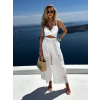 Biele elegantné letné široké nohavice RECALY