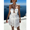 Biele letné krátke šaty EVORYA s volánmi