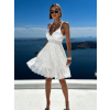 Biele letné krátke šaty HALSEY na ramienka
