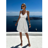 Biele letné krátke šaty HALSEY na ramienka