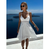 Biele letné krátke šaty VELARYON na ramienka