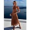 Hnedé letné dlhé šaty FLINTYE