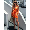 Oranžové letné krátke mini šaty SALLINS