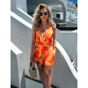 Oranžové letné krátke mini šaty SALLINS