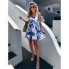 Bielomodré krátke letné šaty LAURA
