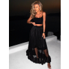 Čierna transparentná dlhá sukňa NIVAA
