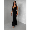 Čierne dlhé letné elegantné šaty FACARY