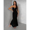 Čierne dlhé letné elegantné šaty FACARY