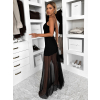 Čierne dlhé letné elegantné šaty MAKAYA