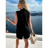 Čierny kraťasový elegantný komplet AMARA
