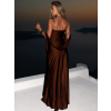 Hnedé spoločenské dlhé šaty KERRIES