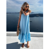 Svetlomodré letné maxi šaty HILLARY