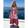 Bieločervené vzorované letné šaty THEADY