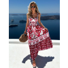 Bieločervené vzorované letné šaty THEADY
