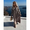 Šedohnědé mušelínové dlouhé oversize maxi šaty CHASTE (Veľkosť ONESIZE)