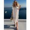 Béžová maxi letná dlhá košeľa RYMINA