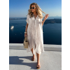 Béžová maxi letná dlhá košeľa RYMINA