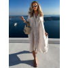Béžová maxi letná dlhá košeľa RYMINA