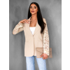 Béžové elegantné sako APRILA s čipkovými rukávmi