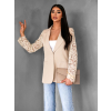 Béžové elegantné sako APRILA s čipkovými rukávmi