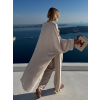 Béžový elegantní kalhotový oversize komplet GENARIA (Veľkosť L)