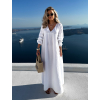 Biele mušelínové dlhé oversize šaty CHASTE